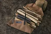 Large leather canvas wood firewood carrying bag Waxed tote canvas log carrier