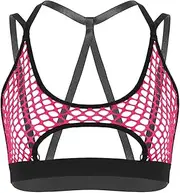[GRRKDFQ] Women's Lingerie Sets See Through Sheer Fishnet Short Tank Top