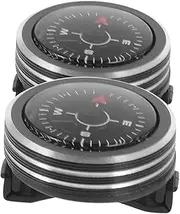 INOOMP 2pcs Removable Watch Compass Portable Small Compass Pocket Compass for Men Mini Pocket Compass Practical Compass Survival Compass Small Camping Compass Aluminum Alloy Black