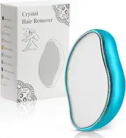Crystal Hair Eraser for Women and Men, Magic Crystal Hair Remover Painless Exfoliation Hair Removal Tool for Arms Legs Back, Washable Crystal Epilator Without Shaving for Smooth Skin Gifts (Blue)
