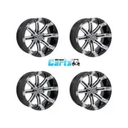 GTW 14x7 Tempest Machined & Black Golf Cart Wheel 3:4 Offset - Set of 4