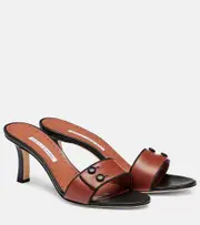 [Manolo Blahnik] Manolo Blahnik Muluka 70 leather mules AU 5.5 brown