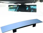 Kitbest 12 inch Anti Glare Car Interior Rearview Mirror, Universal Panoramic Wide Angle Convex Curve Frameless Clip On Original Mirror For Cars, SUV, Trucks