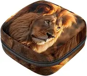 Period Bag,Sanitary Napkin Storage Bag,African Brown Lion,Tampon Holder for Purse