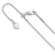 22 Inch Sterling Silver Adjustable 1.1mm Box Chain