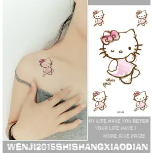 【2件9元】紋身貼持久 可愛hello kitty貓咪 男女防水 紋身貼紙 刺青貼纹身贴 贴纸 文身 刺青T499