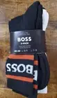 NEW HUGO BOSS Three-pack of short socks with stripes and logo Made in Italy.