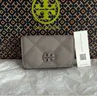 Tory Burch Willa Matte Card Case Gray Heron