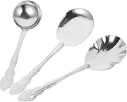 HOLIDYOYO 3pcs Stainless Steel Serving Spoons Foodgrade Large Serving Utensils of Spoons Serving for Salads Pasta Platters Mashed Potatoes Buffets Etc