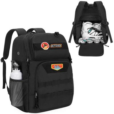 Skate Bag Fits Shoes Up to Us Mens 13 Roller Skate Backpack with Multi
