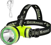 Headlamp - Rechargeable Headlight | Led Head Lamp | Durable Camping Flare | Bright LED Diving Flashlight Waterproof | 2 Light Modes LED Underwater Head Lights for Forehead, Diving, Swimming, Hiking
