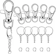 [Segauin] 100 Pcs Swivel Snap Hook and Key Rings with Chain and Jump Rings for Keychain Lanyard DIY Jewelry Crafts Accessories(50 Lanyard Snap Hooks+50 Key Ring with Chains)