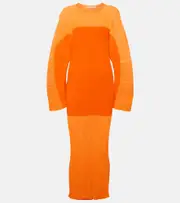 [Stella McCartney] Stella McCartney Plissé midi dress AU 12 orange