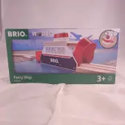 BRIO World 33569 - Ferry Ship - 3 Piece Wooden Toy Train Accessory for Kids