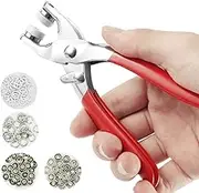 100Pcs Thickened Snap Fasteners Kit Metal Copper Five Claw Buckle Set with Hand Pressure Pliers Tool DIY Sewing Buttons Set(White)