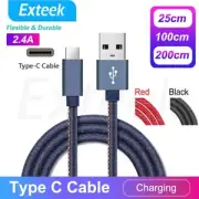 Fast Charger USB C Type-C Data Cable For Samsung S8 S9 S10 S20 Ultra Plus Note