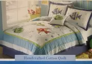 3 Pc Full Queen Bedding Sea Kids Boy Girl Fish Tropical Ocean Nemo Quilt Shams