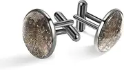 [Generic] Men's Cufflinks, Vintage Florals on Grunge Tile Wall Cuff Links for Men, Classic Cufflinks Black for Suit Shirt Wedding Business Birthday Jewelry Gift