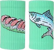 Sweatbands Sports Wristband - Fish Sushi Patten Absorbent Sweatbands - Multiuse Thick Long Size Sweatbands Wrist Bands for Basketball, Running