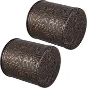 DRESSOOS Vintage Style Dice Cup Set 2pcs Leather Dice Cups Design Party Supplies