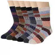 6 Pairs Winter Socks Men Wool Socks Mens Thermal Nordic Socks Warm Large Amber