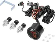 zolyet Triple Display A Pressure Guage Digital A Suspension Gauge 0-220PSI with 3pcs 1/8NPT Sensors Black