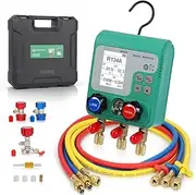 KAISAL HVAC Refrigerant Digital Manifold Gauge Set - Dual Pressure Test, Vacuum Operation, 92 Refrigerant Types, R22/R134A/R410A/R1234YF Compatible, Tool, Gauge