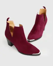 [Belle & Bloom] Austin Suede Ankle Boot - Merlot