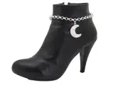 Cute Women Silver Metal Chain Boot Bracelet Shoe Charm Elegant Wedding Half Moon