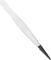 Angoily Stainless Steel Tweezers with Rubber Tips for Precision Crafting Jewelry Making and Eyelash Application Ergonomic Design for Comfortable Grip Portable for Home and Travel