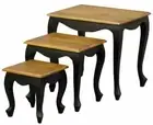 Nest of Tables, Queen Ann,Timber, Nest of 3 Tables, Black Caramel.