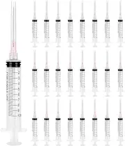24 Pack Disposable 10ml Syringes with Needle 18G 1.5”, Sterile Luer Lock Syringe Individually Packaged for Scientific Labs, Liquids Refilling and Measuring
