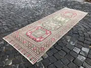 Handmade Rug, Wool Rug, Bohemian Wool Rug, Turkish Runner Rug 8.56 X 3 Ft
