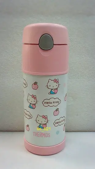 ◎叮咚生活館◎ THERMOS 膳魔師保冷瓶400cc F4004KT6   附吸管及背袋  kitty蘋果篇