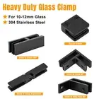 Glass Clamp Clamps Balustrade Pool Fence Panels Joiner Stainless Bracket 10-12mm