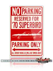 1970 Plymouth Road Runner Superbird Reserved Parking 12x18 Aluminum Sign