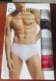 NEW Calvin Klein 5 Pack Classic Fit 100% Cotton Brief MENS S White Multi $69.5