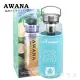 AWANA手提鋼蓋玻璃瓶-1000ml-藍綠色