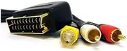 1.5m ISIX SCART to SVHS S-Video & 2RCA Stereo Audio AV Cable Gold Plated