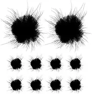 uxcell 10-Pack Faux Fur Pom Poms, 1.2 Inch/ 1 cm Soft Fluffy Pompoms Balls Faux Mint Fur with Elastic Loop Mini for Hats/Bags/Keychains/Knitting Accessories/DIY Crafts [Black]