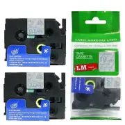 2/Pack 18mm Blue on Clear Tape for P-touch Model PT340, PT-340 Label Maker 3/4
