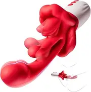 Dildo Vibrator Sex Toy for Women - 4 in 1 Tongue G Spot Clit Vibrators with 5 Swing Mode & 10 Vibrating Modes, Anal Clitoral Dildo Adult Sex Toys for Female Couples
