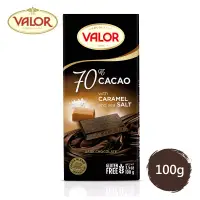 在飛比找博客來優惠-Valor 70%焦糖海鹽黑巧克力片 100g