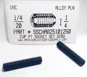 1/4-20x1-1/4 Hex Socket Set Screws Cup Point Alloy Steel (15)