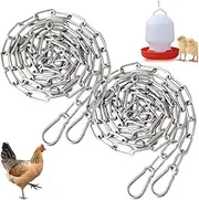 2Pcs Heavy Duty Stainless Steel Chain, Hanging Chain with 4 Hooks Heavy Duty Chain for Chicken Feeders Bird Feeder Chicken Coop Accessories,Heavy Duty Hammock Chain Punching Bags Swing Hanging