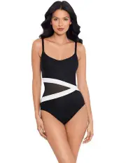 [Miraclesuit Swim] Underwired One Piece in Black/White