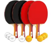 NIBIRU SPORT Superior Quality 4 Player Ping Pong Paddle Set (W)