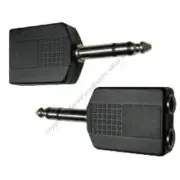 Lot50 Stereo 1/4"Y Splitter Male~2Female Audio Headphone/Headset Cable Adapter{N