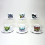 Richard Ginori Murales (mural) espresso coffee cups set of 6 saucers boxed C/S