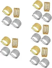 [WRITWAA] 5sets Gold Cartilage Earrings Women Stud Earrings for Girls Cuff Non-pierced Jewelry 4pcs*5